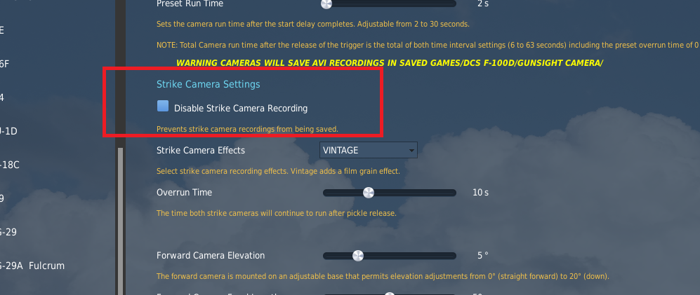 Strike Camera Enable